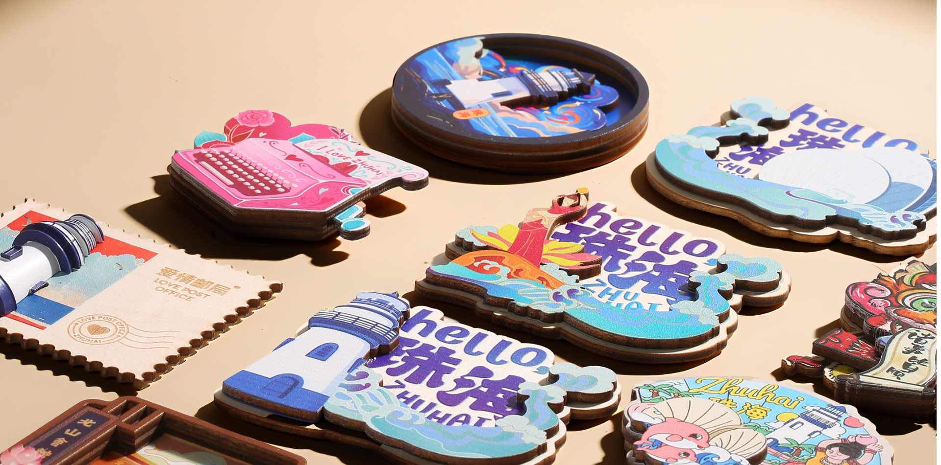 Carbon Neutral Wooden Fridge Magnet Series